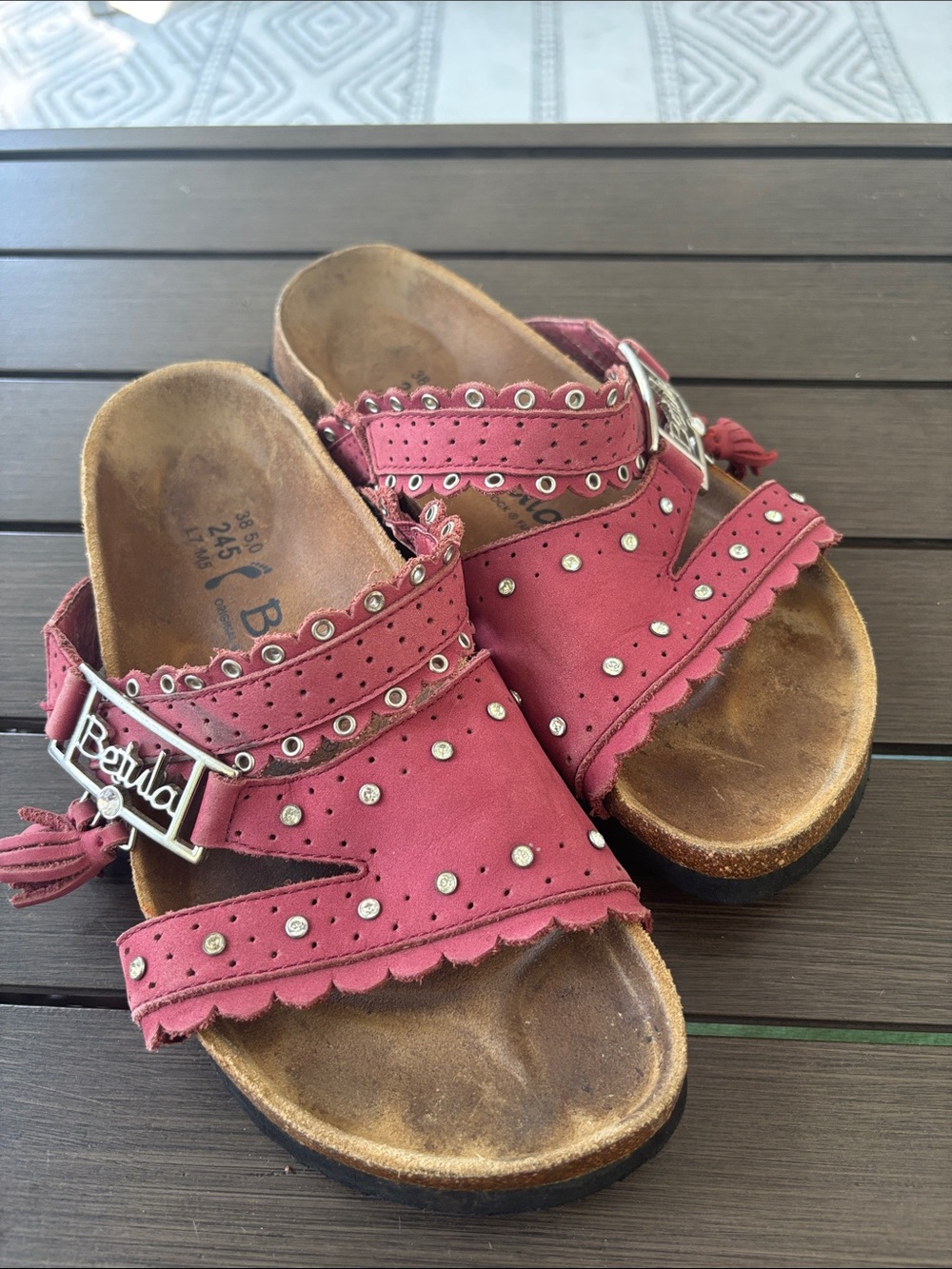 Birkenstock Betula Krystle Magenta Sandal Studded Sandals